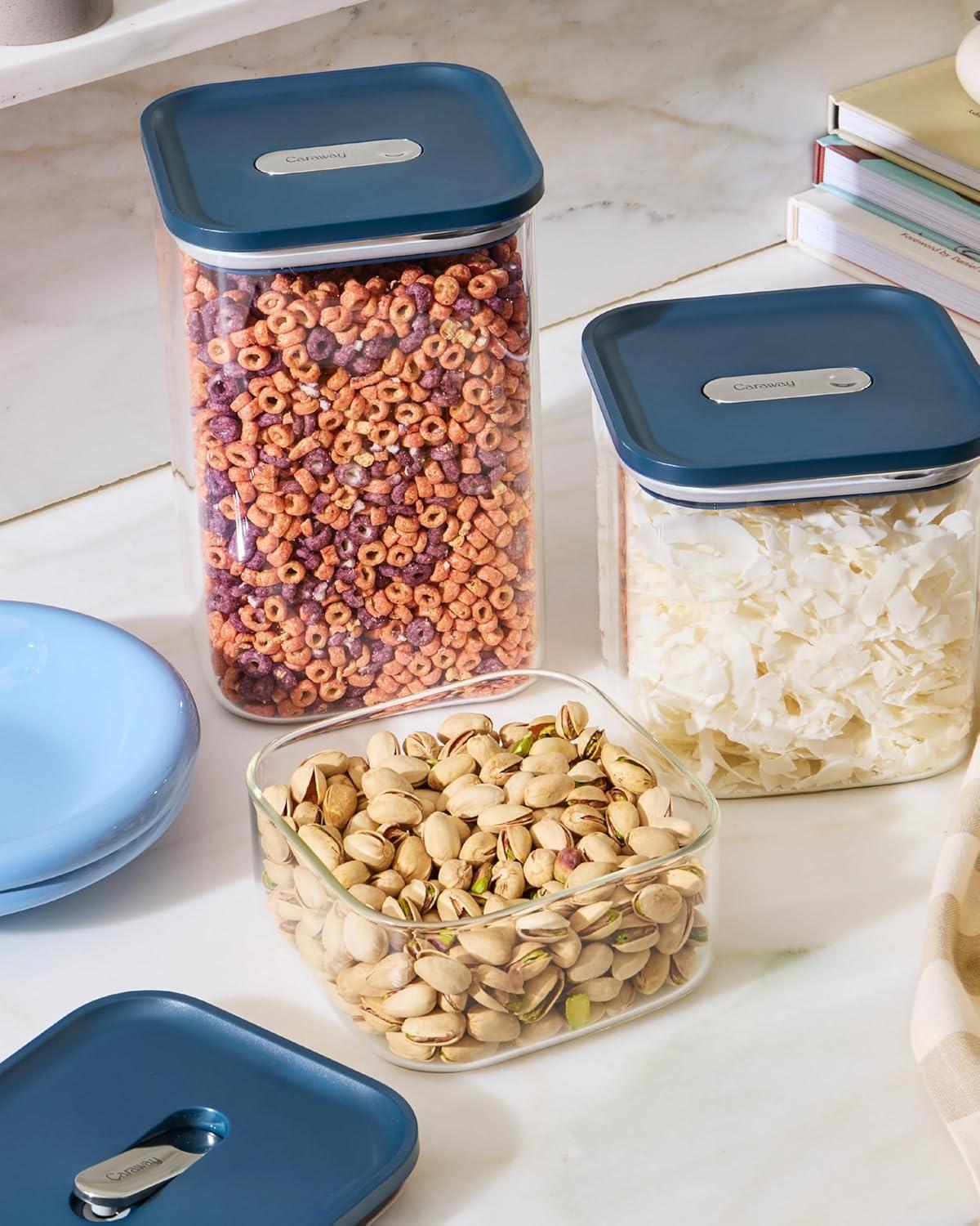 imageCaraway 13Piece Glass Airtight Food Storage Containers with Lids NonToxic BPAFree Kitchen Storage Containers Stackable SpaceSaving Airtight Containers for Dry Goods and More SagePerracotta