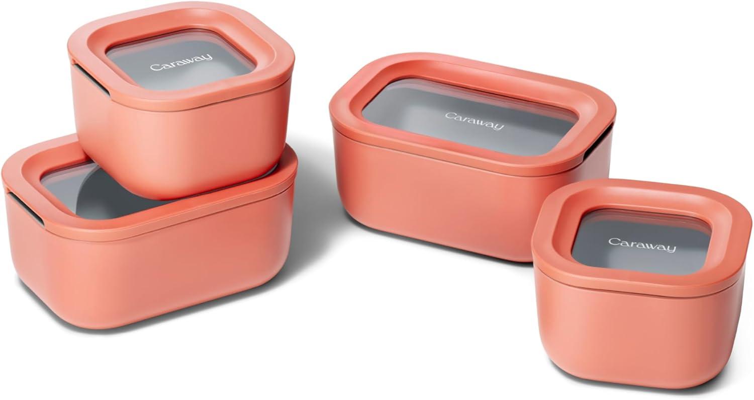 imageCaraway 13pc Glass Food Storage Container Set Easy to Store Non Toxic Lunch Box with Glass Lids Includes Storage Organizer SagePerracotta