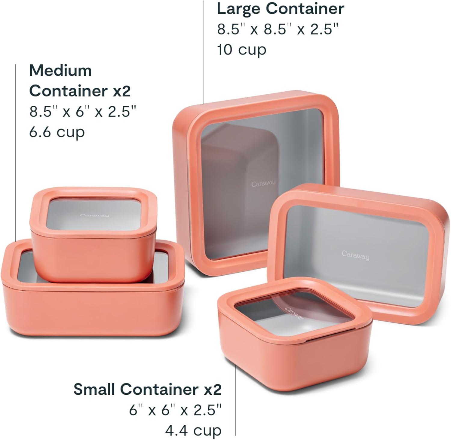 imageCaraway 13pc Glass Food Storage Container Set Easy to Store Non Toxic Lunch Box with Glass Lids Includes Storage Organizer SagePerracotta