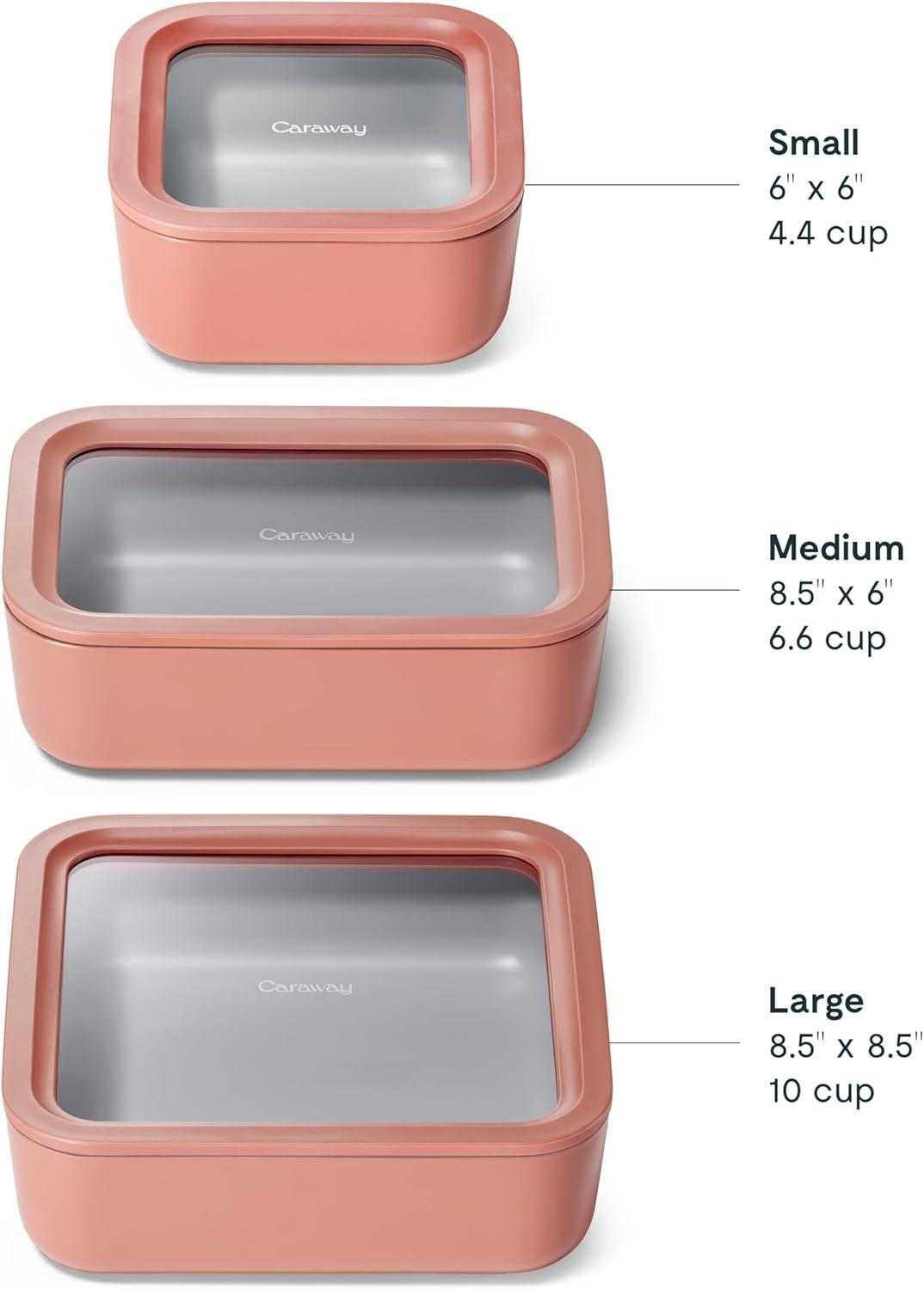 imageCaraway 13pc Glass Food Storage Container Set Easy to Store Non Toxic Lunch Box with Glass Lids Includes Storage Organizer SagePerracotta