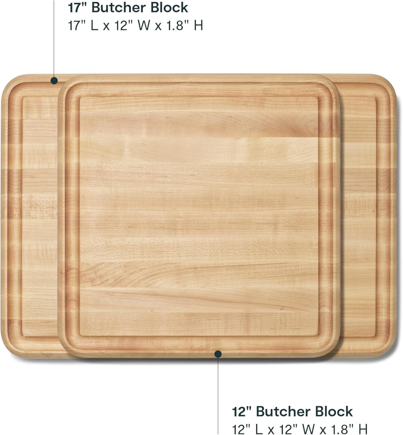 imageCaraway 17 Prep amp Serve Butcher Block Wood Cutting Board for Kitchen Rectangle DualSided Chopping Block for Prep Presentation and Serving MapleMaple