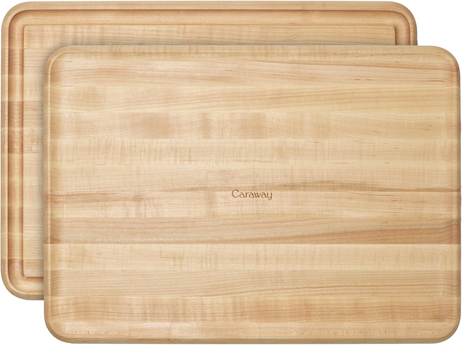 imageCaraway 17 Prep amp Serve Butcher Block Wood Cutting Board for Kitchen Rectangle DualSided Chopping Block for Prep Presentation and Serving MapleMaple