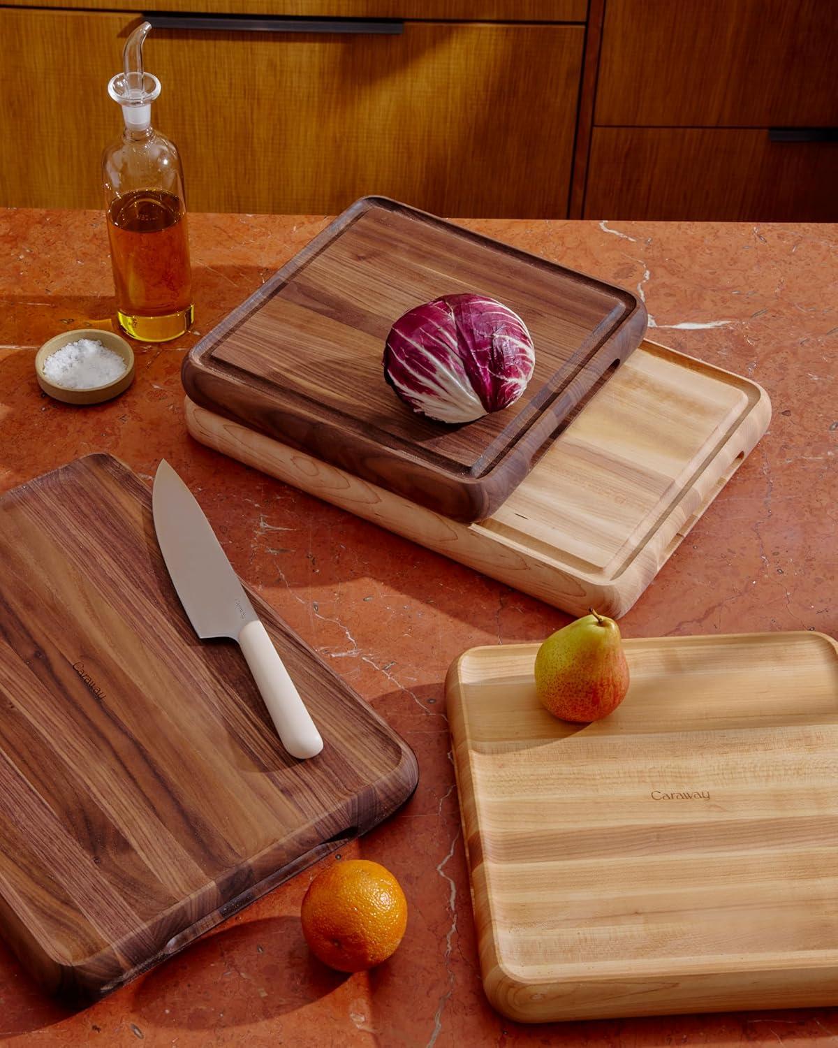 imageCaraway 17 Prep amp Serve Butcher Block Wood Cutting Board for Kitchen Rectangle DualSided Chopping Block for Prep Presentation and Serving MapleMaple