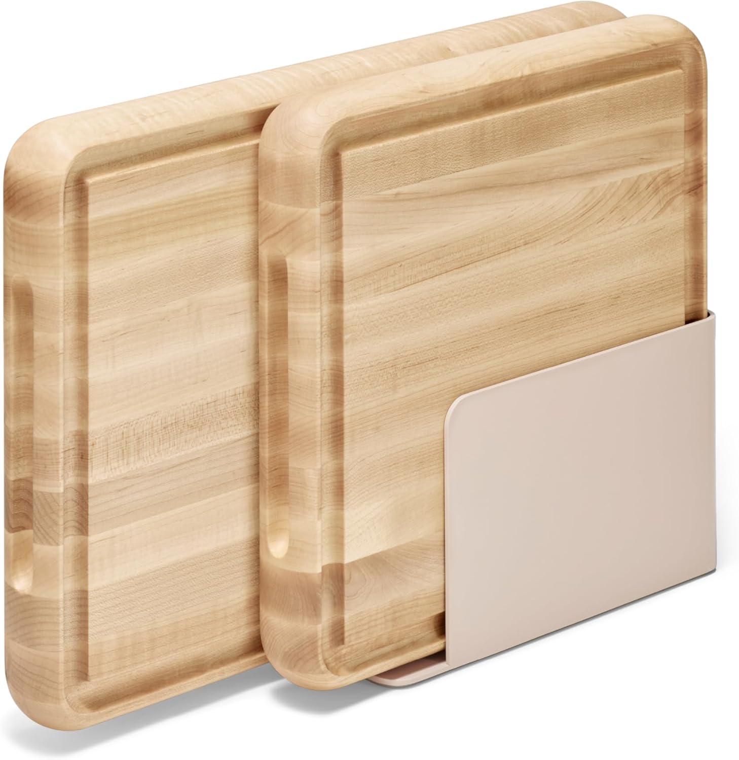 imageCaraway 17 Prep amp Serve Butcher Block Wood Cutting Board for Kitchen Rectangle DualSided Chopping Block for Prep Presentation and Serving MapleMaple