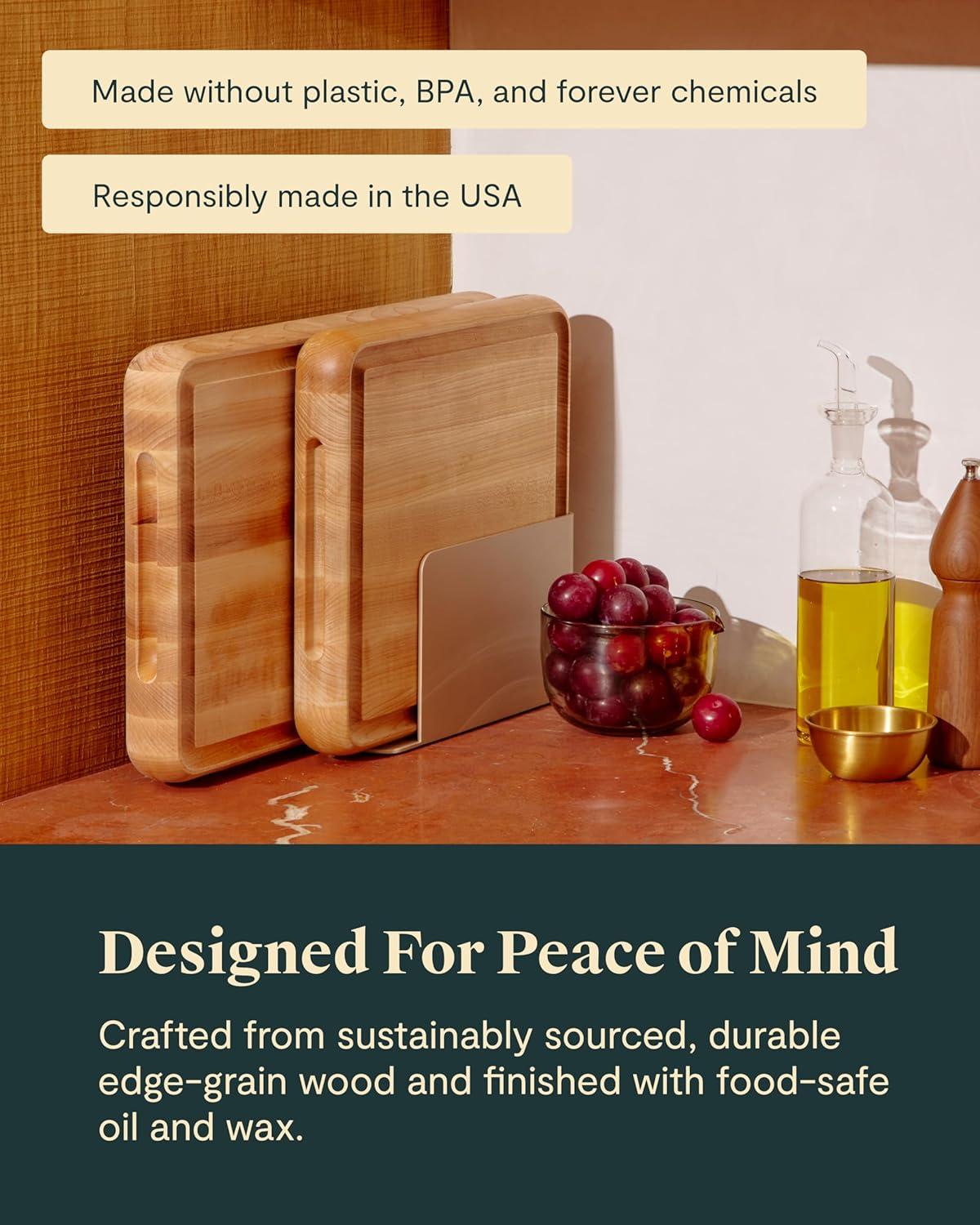 imageCaraway 17 Prep amp Serve Butcher Block Wood Cutting Board for Kitchen Rectangle DualSided Chopping Block for Prep Presentation and Serving MapleMaple