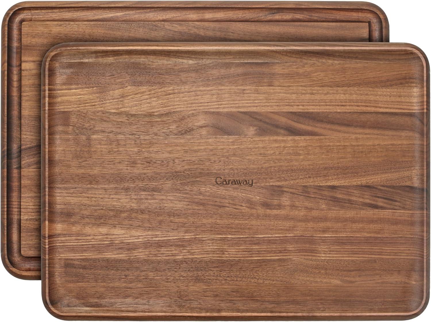 imageCaraway 17 Prep amp Serve Butcher Block Wood Cutting Board for Kitchen Rectangle DualSided Chopping Block for Prep Presentation and Serving MapleWalnut