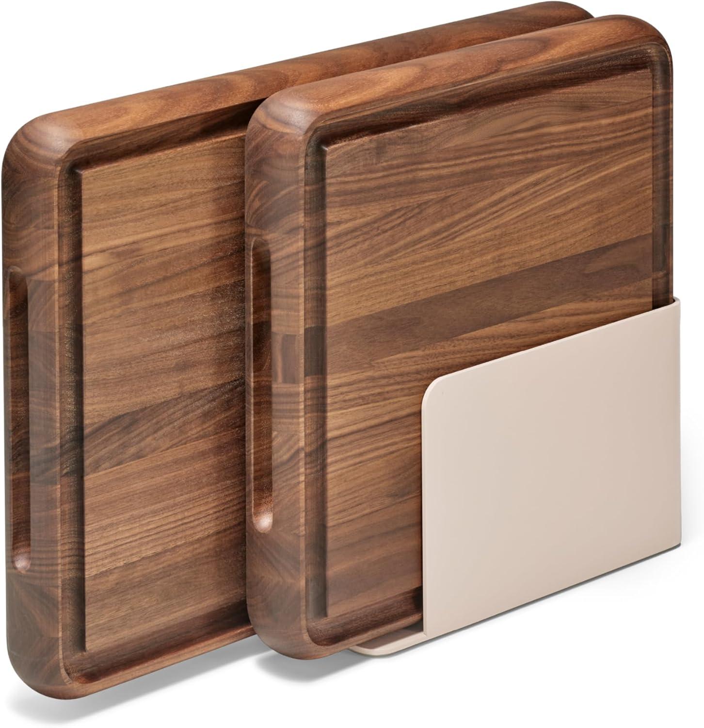 imageCaraway 17 Prep amp Serve Butcher Block Wood Cutting Board for Kitchen Rectangle DualSided Chopping Block for Prep Presentation and Serving MapleWalnut