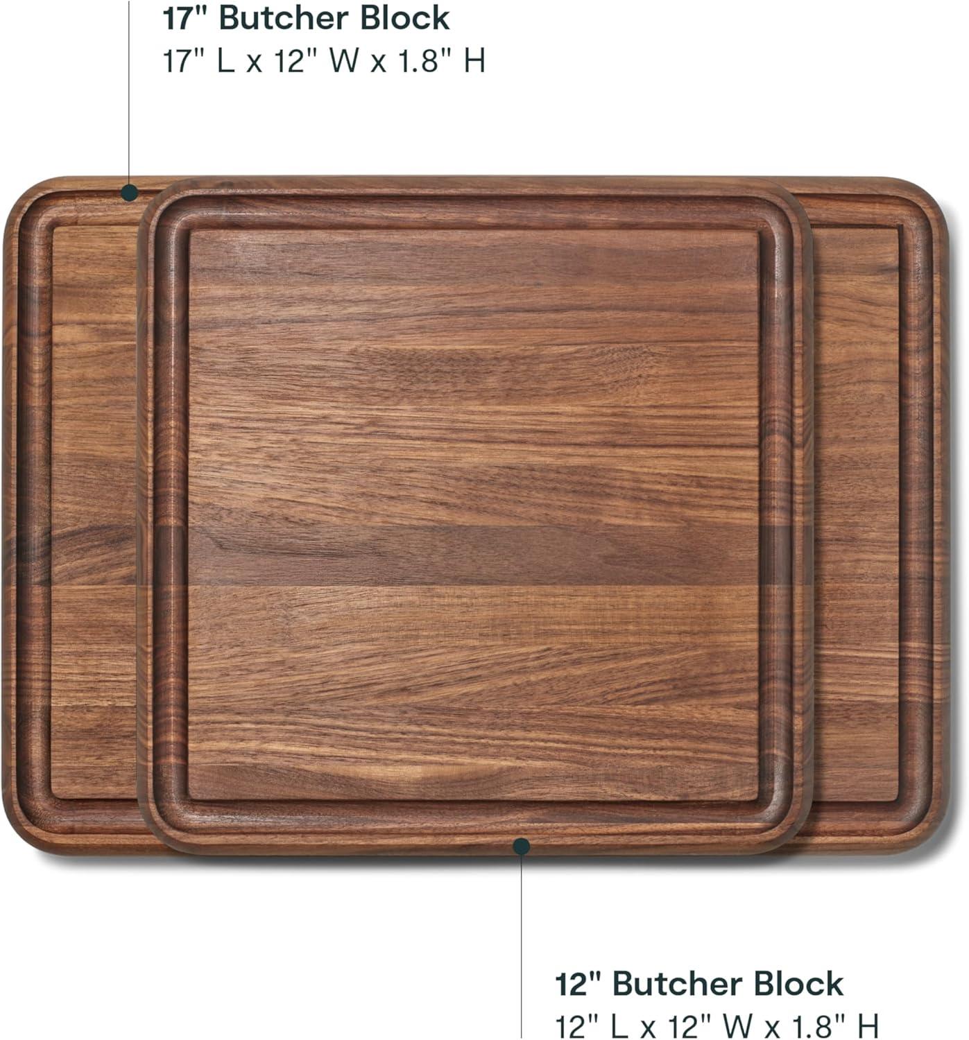imageCaraway 17 Prep amp Serve Butcher Block Wood Cutting Board for Kitchen Rectangle DualSided Chopping Block for Prep Presentation and Serving MapleWalnut