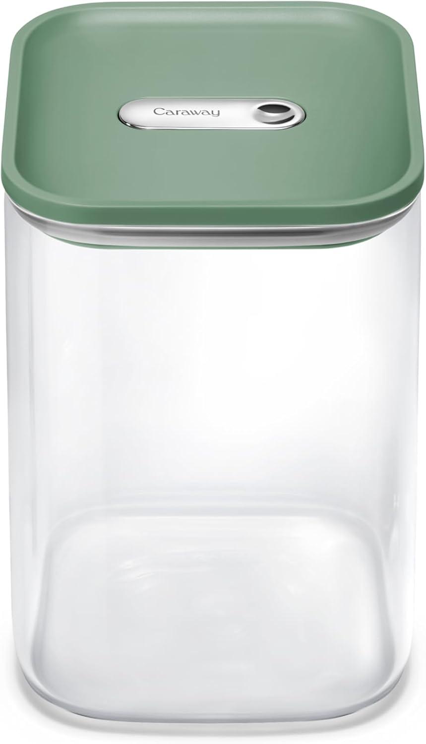 imageCaraway 1qt Glass Airtight Food Storage Container with Lid NonToxic BPAFree Kitchen Storage Container Stackable SpaceSaving Airtight Container for Dry Goods and More PerracottaSage
