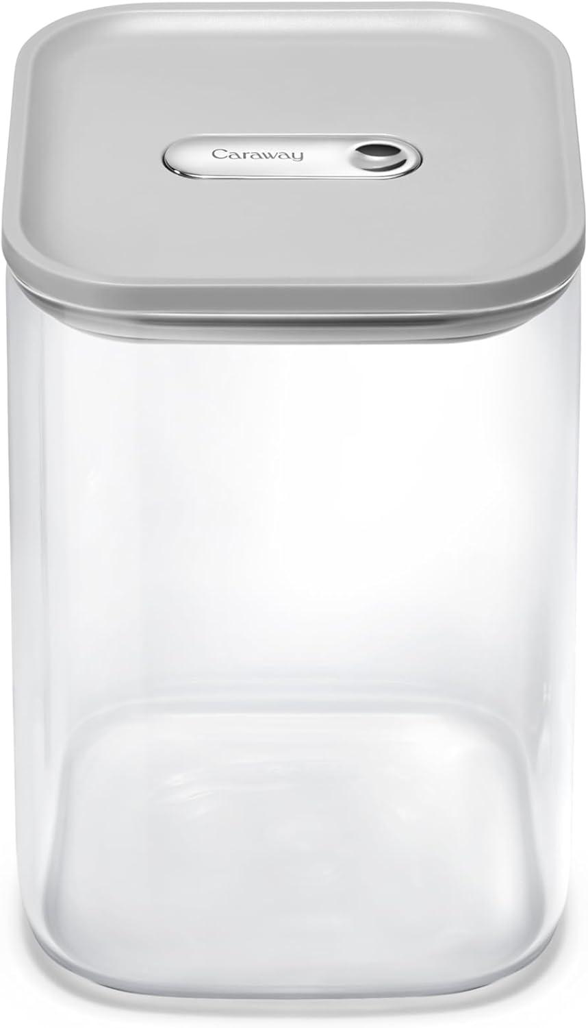 imageCaraway 1qt Glass Airtight Food Storage Container with Lid NonToxic BPAFree Kitchen Storage Container Stackable SpaceSaving Airtight Container for Dry Goods and More PerracottaGray