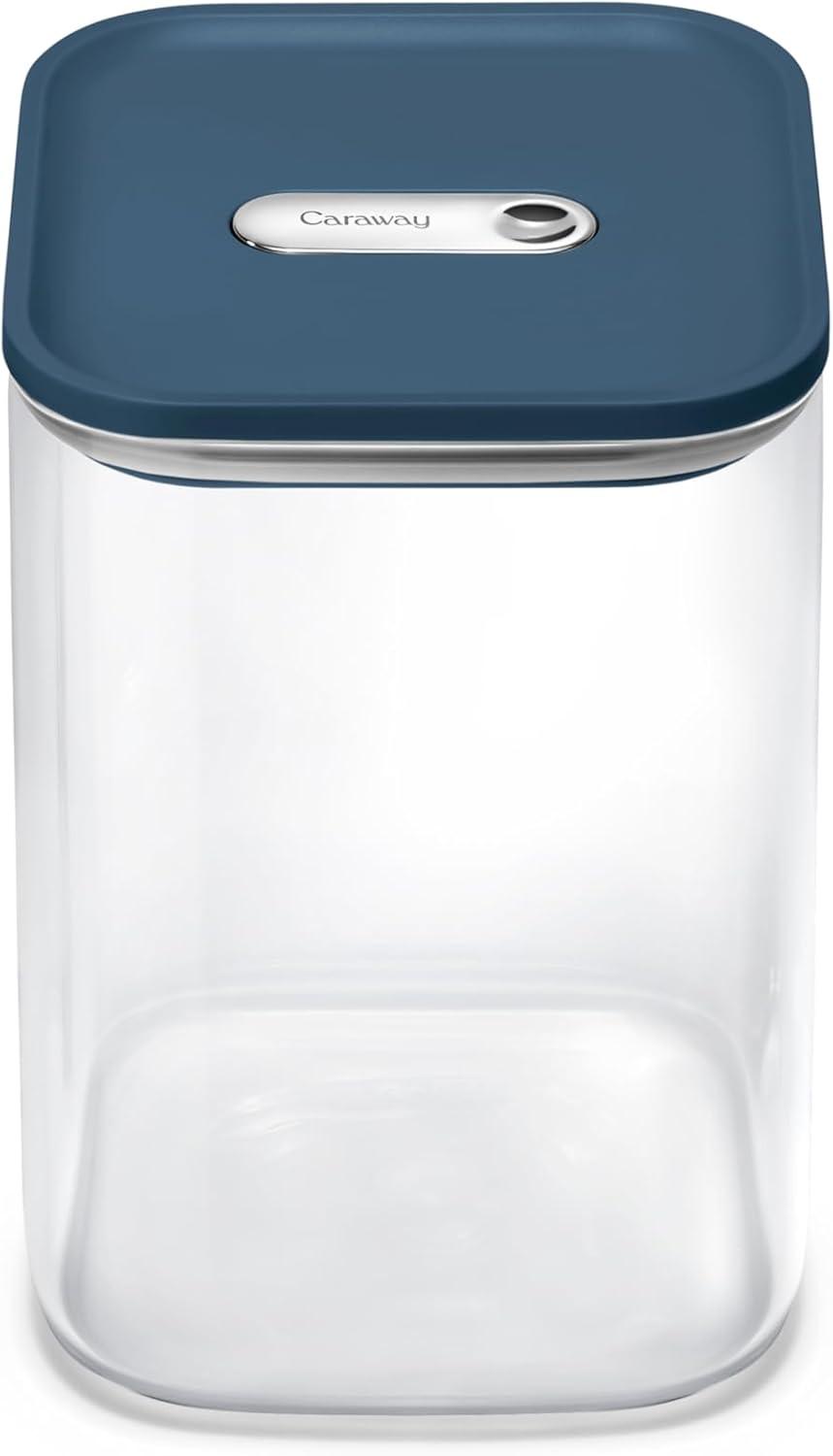 imageCaraway 1qt Glass Airtight Food Storage Container with Lid NonToxic BPAFree Kitchen Storage Container Stackable SpaceSaving Airtight Container for Dry Goods and More PerracottaNavy