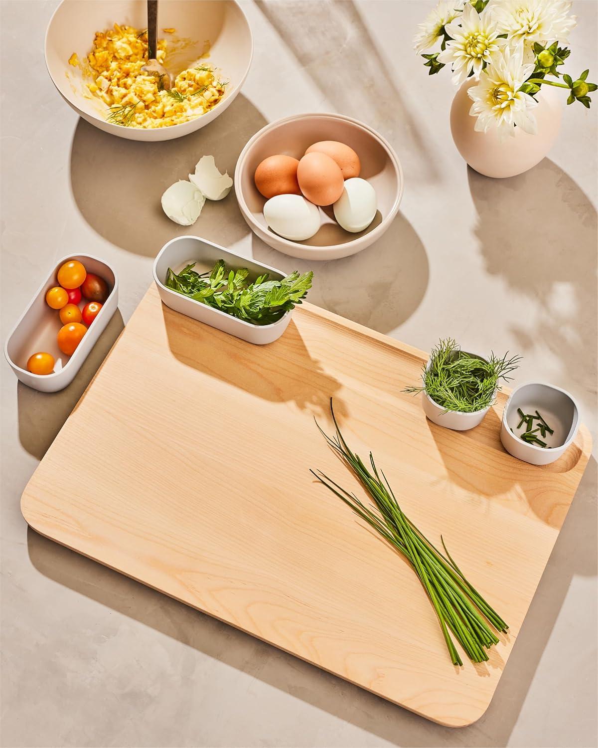 imageCaraway 4Piece Double Sided Wood Cutting Board Set Made From FSCCertified Birch Wood Mineral Oil amp Wax Finish 3 Sizes Small Medium amp Large Storage Organizers Included17L x 12W