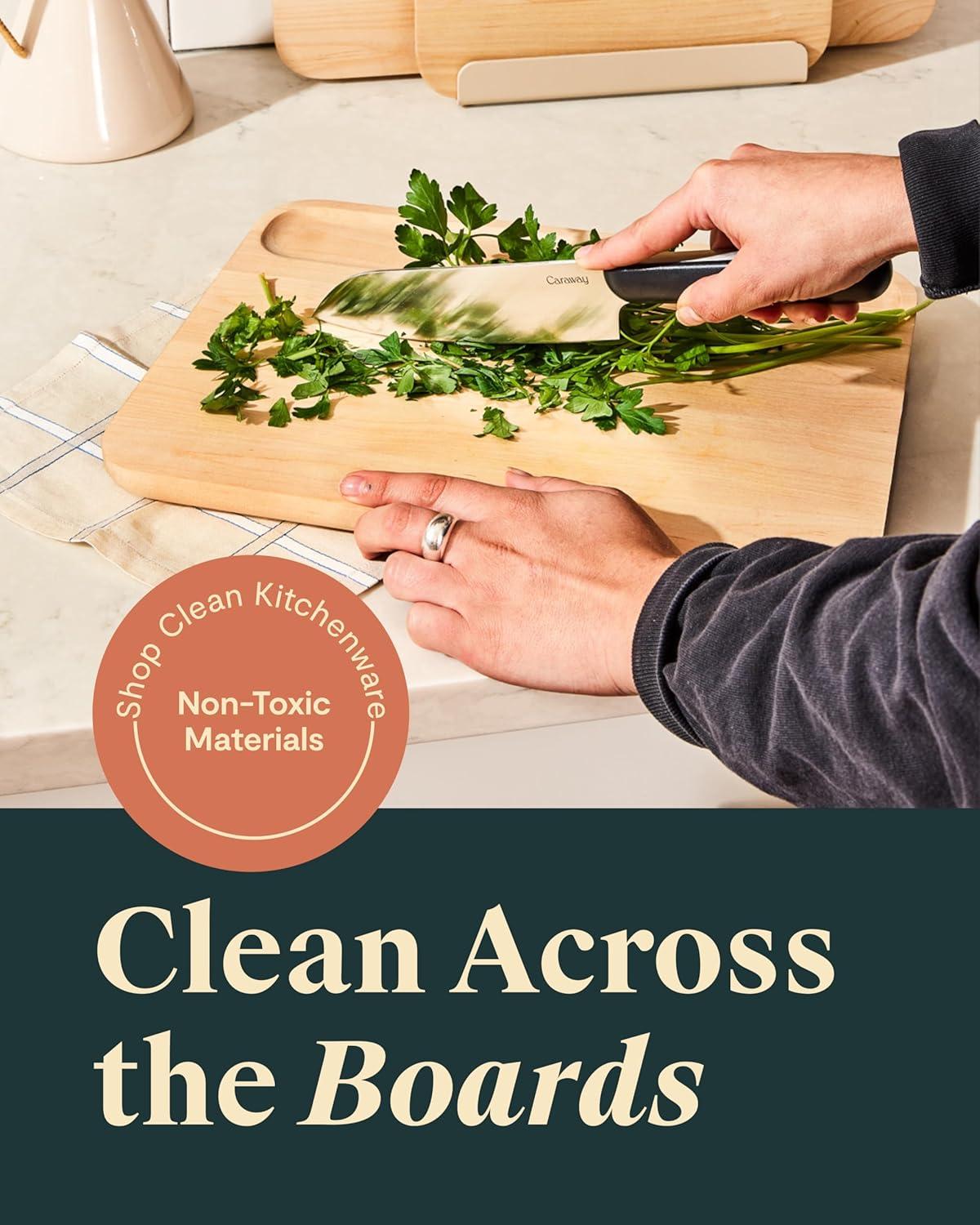 imageCaraway 4Piece Double Sided Wood Cutting Board Set Made From FSCCertified Birch Wood Mineral Oil amp Wax Finish 3 Sizes Small Medium amp Large Storage Organizers Included14L x 10W