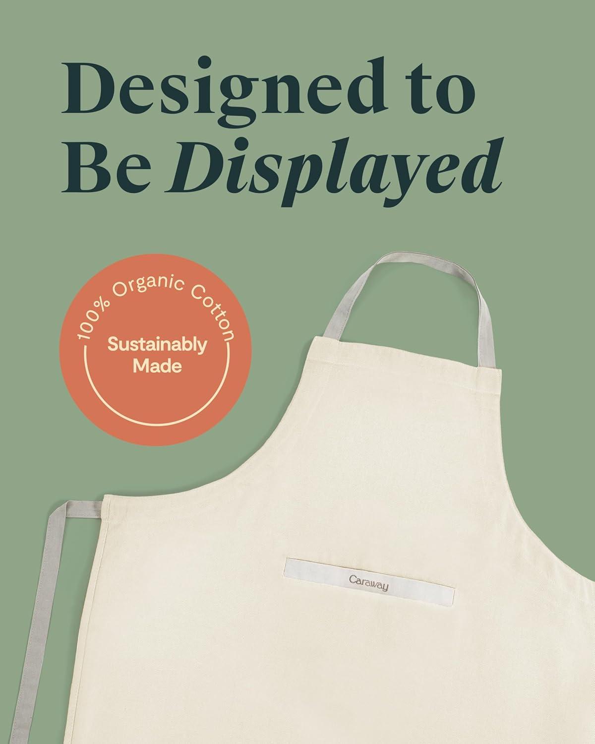 imageCaraway Apron 100 Organic Cotton Apron Features 2 Pockets amp Adjustable Neck StrapCream