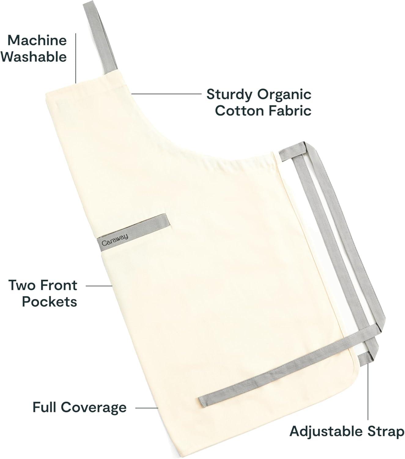imageCaraway Apron 100 Organic Cotton Apron Features 2 Pockets amp Adjustable Neck StrapCream