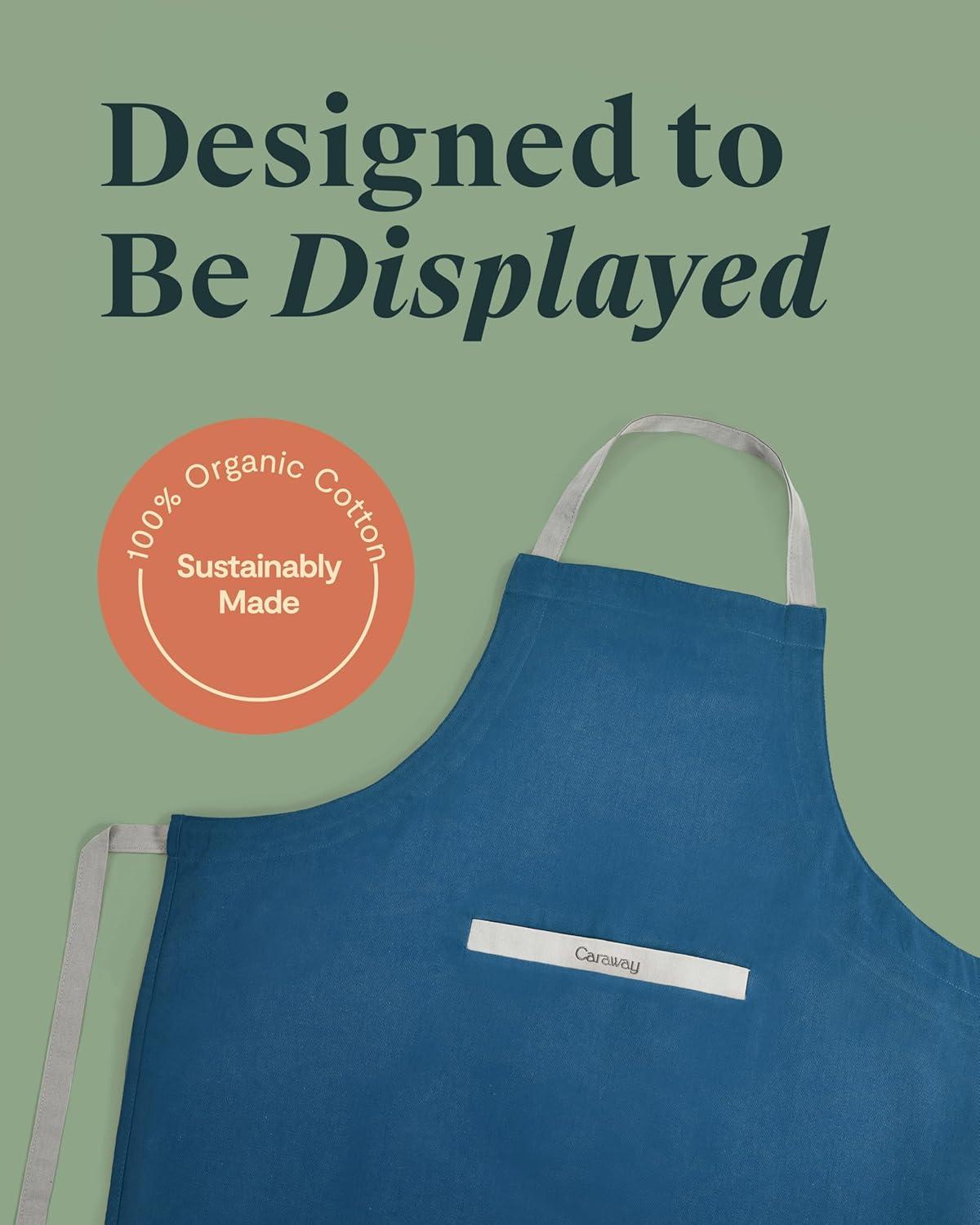imageCaraway Apron 100 Organic Cotton Apron Features 2 Pockets amp Adjustable Neck StrapNavy