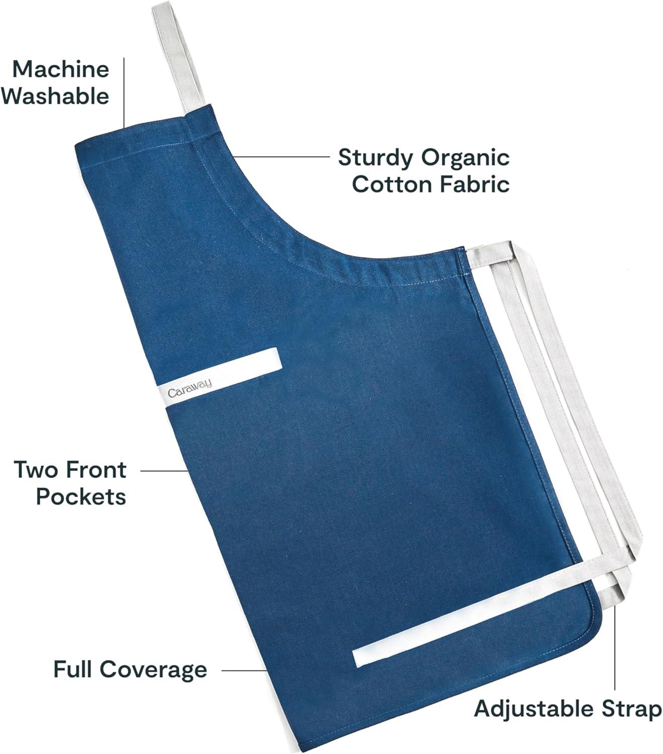 imageCaraway Apron 100 Organic Cotton Apron Features 2 Pockets amp Adjustable Neck StrapNavy