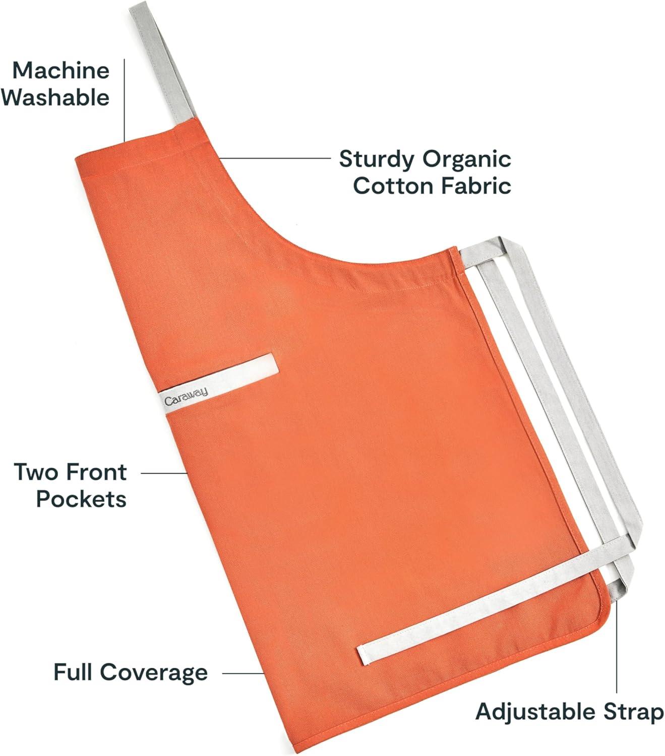 imageCaraway Apron 100 Organic Cotton Apron Features 2 Pockets amp Adjustable Neck StrapPerracotta