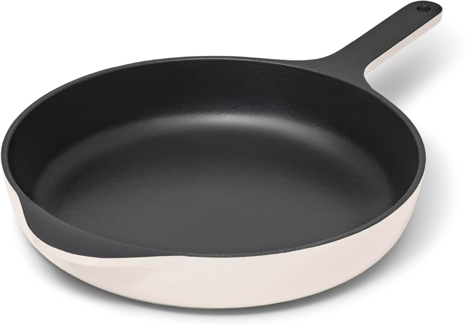 imageCaraway Cast Iron Skillet 12 Enameled Cast Iron Pan With 3 Layer Enamel Coating No Seasoning Required Compatible With All Stovetops Free From Forever Chemicals CreamCream