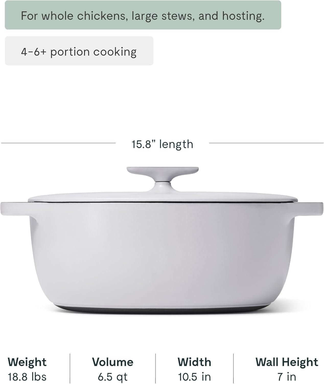 imageCaraway Enameled Cast Iron Dutch Oven 8qt Dutch Oven With Lid 3 Layer Enamel Coating No Seasoning Required Compatible With All Stovetops Oven Safe No Forever Chemicals GrayGray