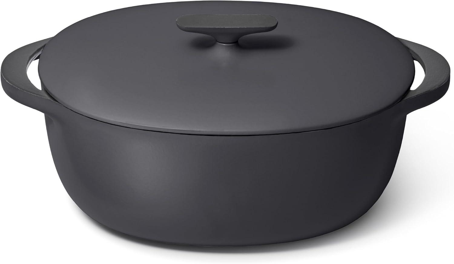 imageCaraway Enameled Cast Iron Dutch Oven 8qt Dutch Oven With Lid 3 Layer Enamel Coating No Seasoning Required Compatible With All Stovetops Oven Safe No Forever Chemicals GrayCharcoal
