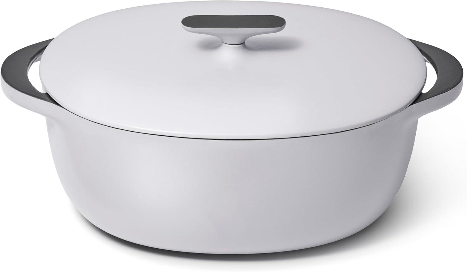 imageCaraway Enameled Cast Iron Dutch Oven 8qt Dutch Oven With Lid 3 Layer Enamel Coating No Seasoning Required Compatible With All Stovetops Oven Safe No Forever Chemicals GrayGray