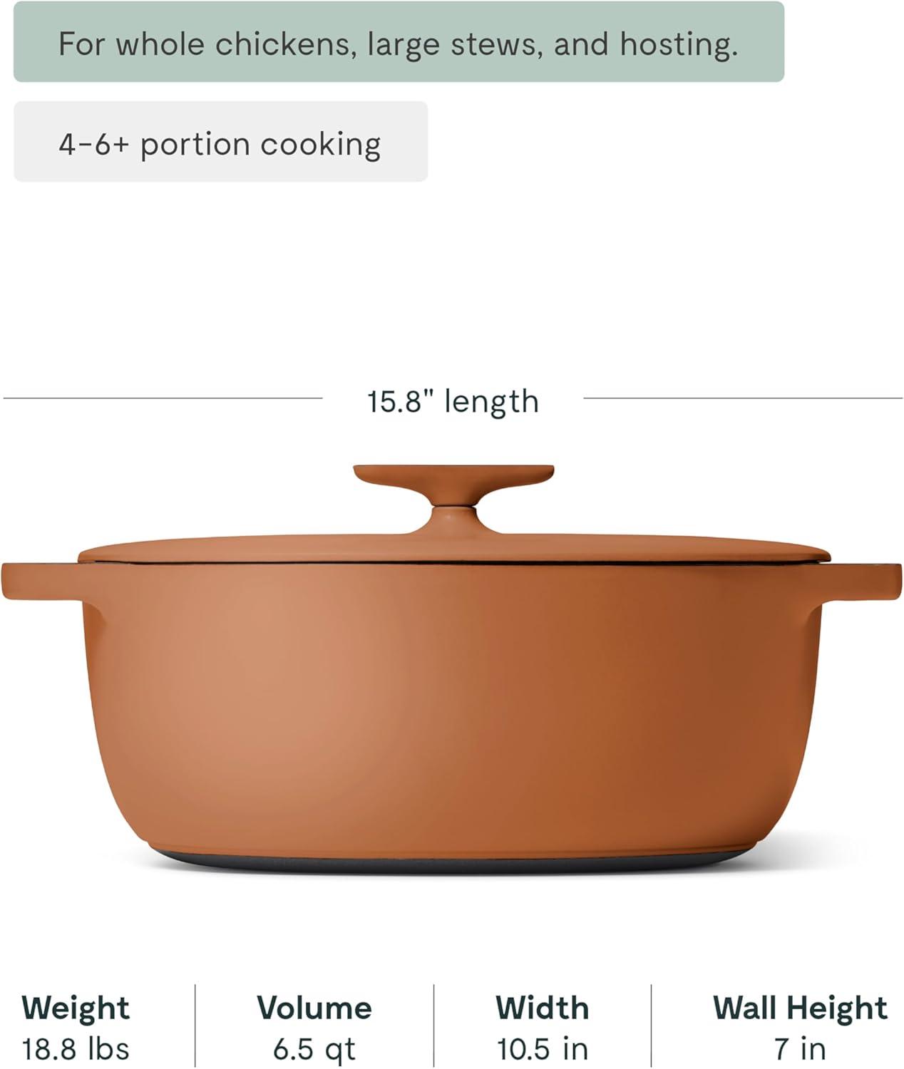 imageCaraway Enameled Cast Iron Dutch Oven 8qt Dutch Oven With Lid 3 Layer Enamel Coating No Seasoning Required Compatible With All Stovetops Oven Safe No Forever Chemicals GrayRust