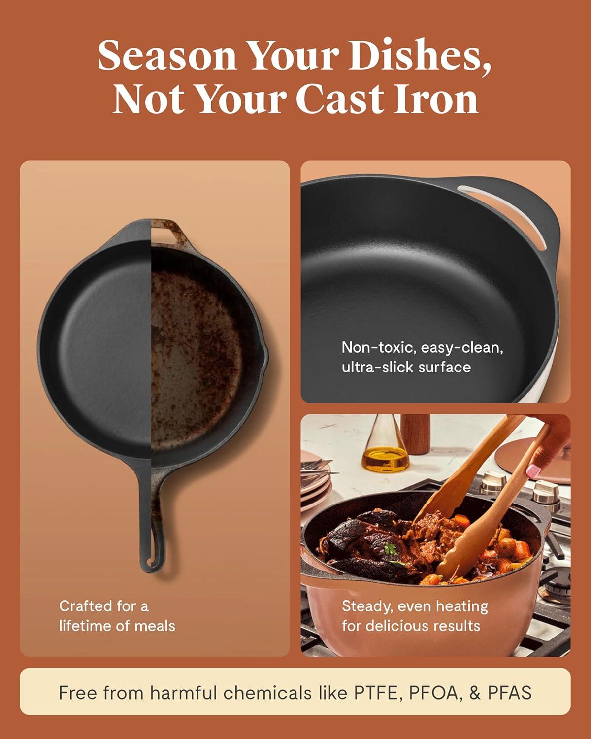 imageCaraway Enameled Cast Iron Dutch Oven 8qt Dutch Oven With Lid 3 Layer Enamel Coating No Seasoning Required Compatible With All Stovetops Oven Safe No Forever Chemicals GrayGray