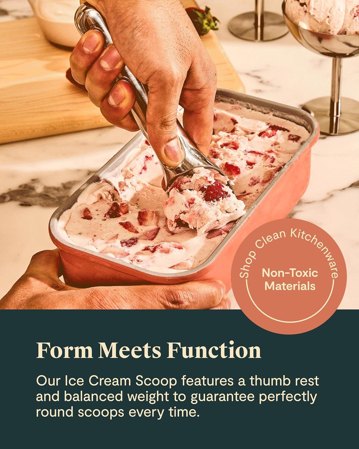 imageCaraway Ice Cream Scoop Non Toxic Stainless Steel Essential Kitchen Tool Ergonomic Handle