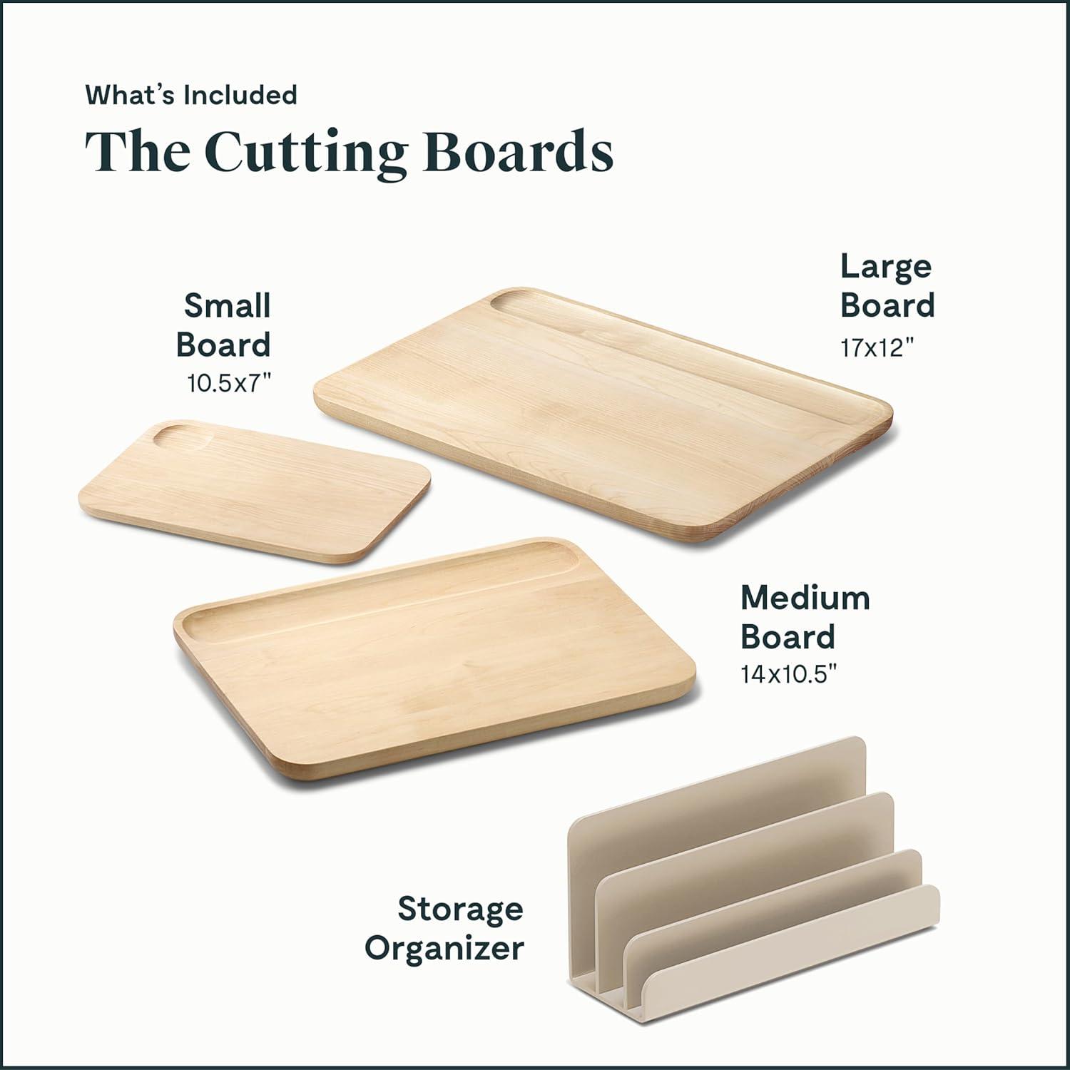 imageCaraway Kitchen Prep amp Cutting Board Set Kitchen Knife Set amp Wooden Utensil Set amp 3 Wood Cutting Boards NonToxic Materials Includes Organizers CreamMist