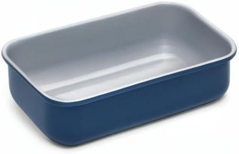 imageCaraway NonStick Ceramic 1 lb Loaf Pan Naturally Slick Ceramic Coating NonToxic PTFE amp PFOA Free Perfect for Pound Cakes Breads amp More CreamNavy