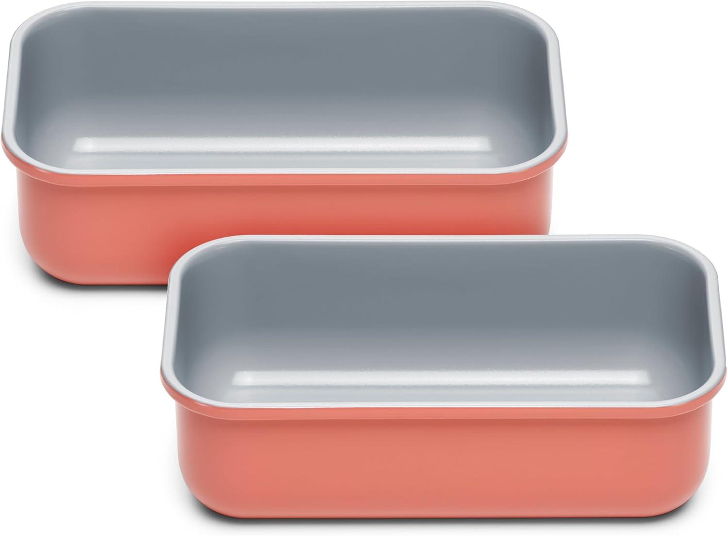 imageCaraway NonStick Ceramic 1 lb Loaf Pan Naturally Slick Ceramic Coating NonToxic PTFE amp PFOA Free Perfect for Pound Cakes Breads amp More CreamPerracotta