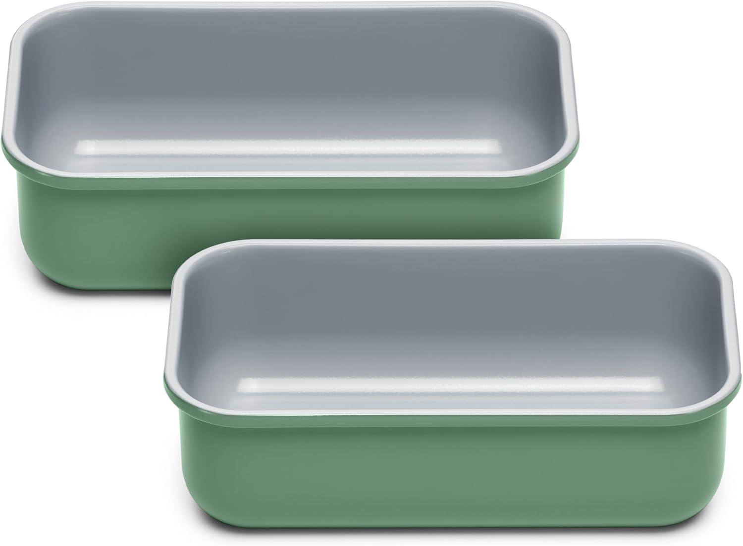imageCaraway NonStick Ceramic 1 lb Loaf Pan Naturally Slick Ceramic Coating NonToxic PTFE amp PFOA Free Perfect for Pound Cakes Breads amp More CreamSage