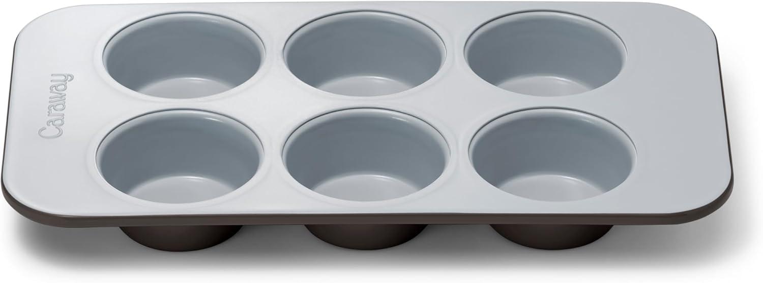 imageCaraway NonStick Ceramic 12Cup Muffin Pan Naturally Slick Ceramic Coating NonToxic PTFE amp PFOA Free Perfect for Cupcakes Muffins and More SageBlack