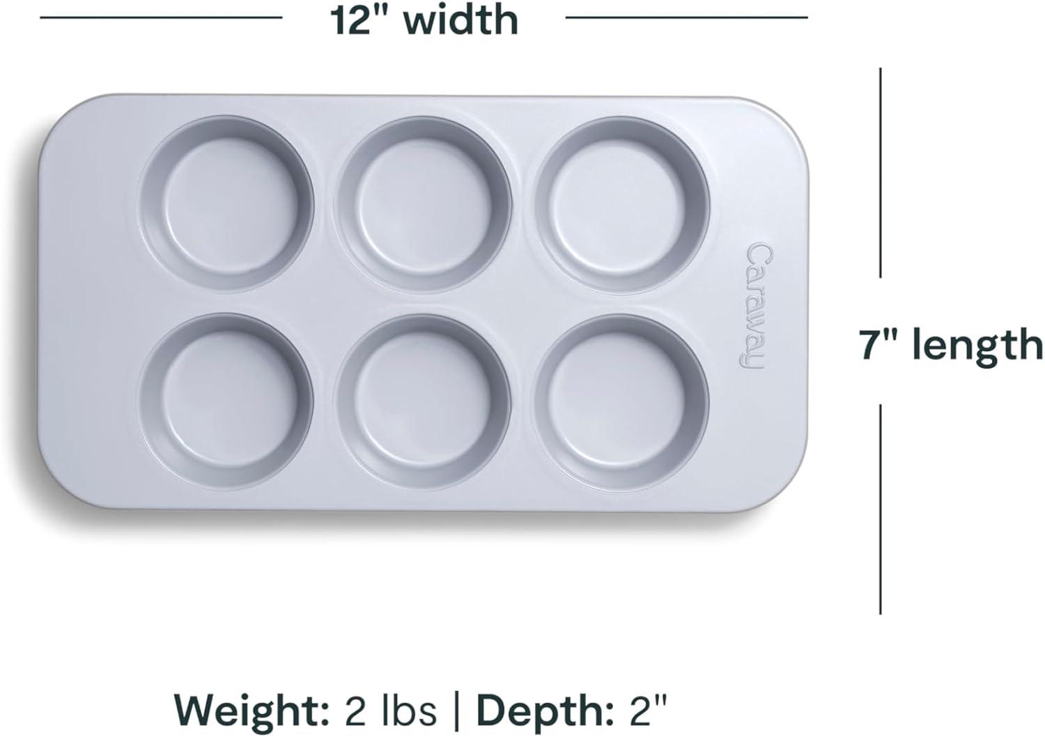 imageCaraway NonStick Ceramic 12Cup Muffin Pan Naturally Slick Ceramic Coating NonToxic PTFE amp PFOA Free Perfect for Cupcakes Muffins and More SageCream
