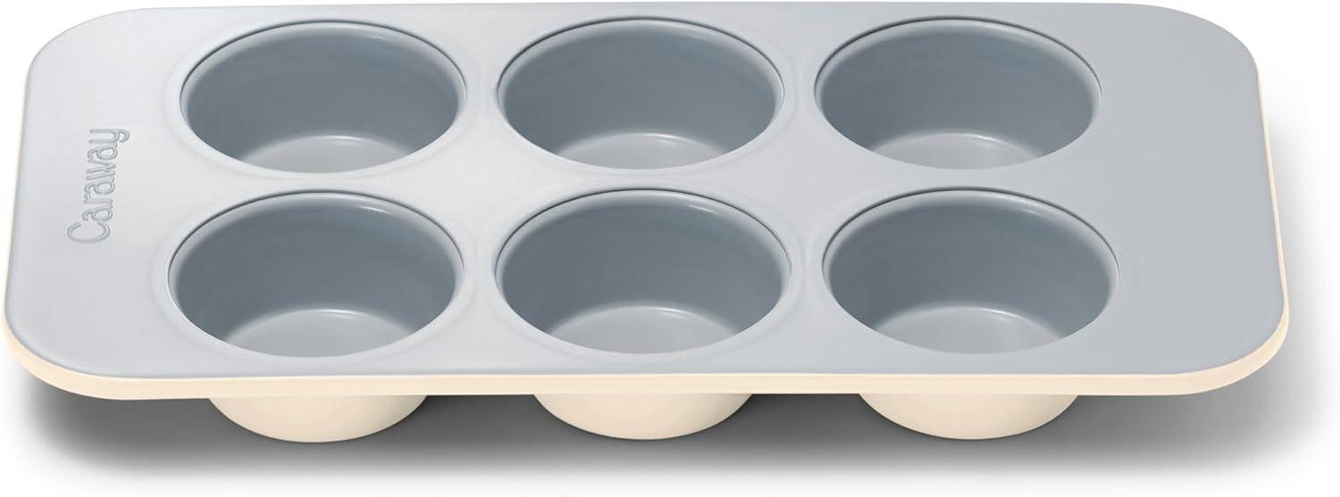 imageCaraway NonStick Ceramic 12Cup Muffin Pan Naturally Slick Ceramic Coating NonToxic PTFE amp PFOA Free Perfect for Cupcakes Muffins and More SageCream