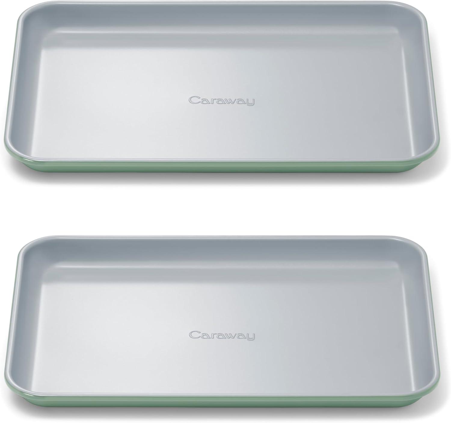 imageCaraway NonStick Ceramic Baking Sheet Naturally Slick Ceramic Coating NonToxic PTFE amp PFOA Free Perfect for Baking Roasting and More Large 18 x 13 GraySage