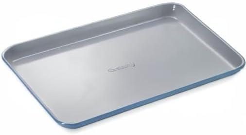 imageCaraway NonStick Ceramic Baking Sheet Naturally Slick Ceramic Coating NonToxic PTFE amp PFOA Free Perfect for Baking Roasting and More Large 18 x 13 GraySlate