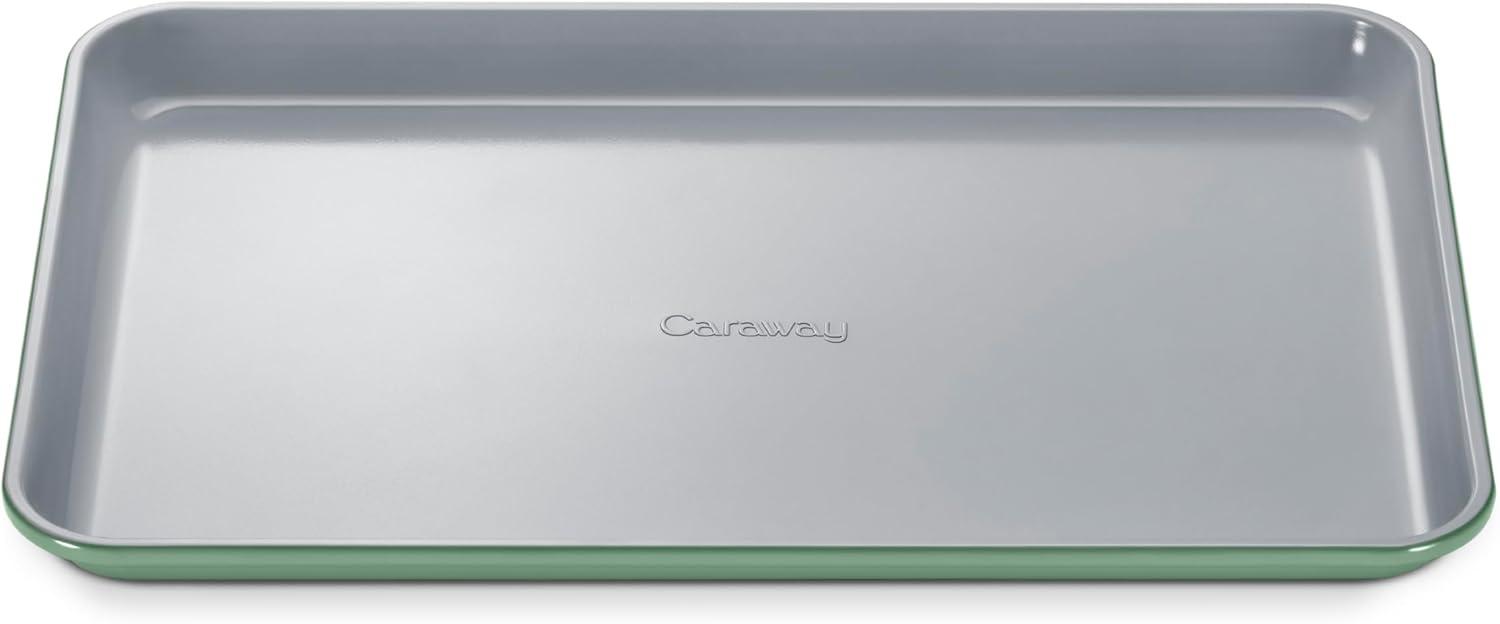 imageCaraway NonStick Ceramic Baking Sheet Naturally Slick Ceramic Coating NonToxic PTFE amp PFOA Free Perfect for Baking Roasting and More Large 18 x 13 GraySage