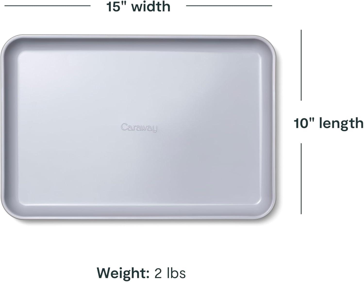 imageCaraway NonStick Ceramic Baking Sheet Naturally Slick Ceramic Coating NonToxic PTFE amp PFOA Free Perfect for Baking Roasting and More Large 18 x 13 GraySlate