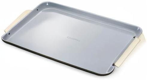 imageCaraway NonStick Ceramic Baking Sheet Naturally Slick Ceramic Coating NonToxic PTFE amp PFOA Free Perfect for Baking Roasting and More Large 18 x 13 GrayBlack