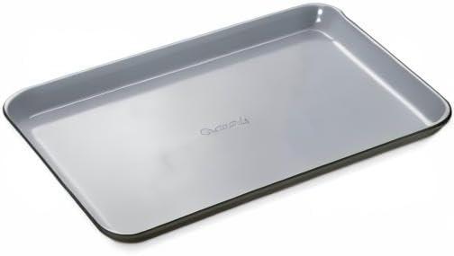 imageCaraway NonStick Ceramic Baking Sheet Naturally Slick Ceramic Coating NonToxic PTFE amp PFOA Free Perfect for Baking Roasting and More Large 18 x 13 GrayBlack