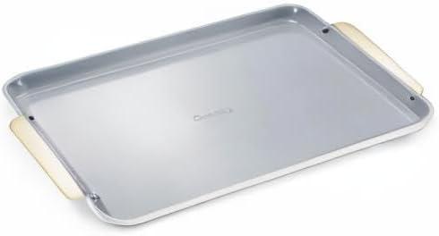 imageCaraway NonStick Ceramic Baking Sheet Naturally Slick Ceramic Coating NonToxic PTFE amp PFOA Free Perfect for Baking Roasting and More Large 18 x 13 GrayWhite