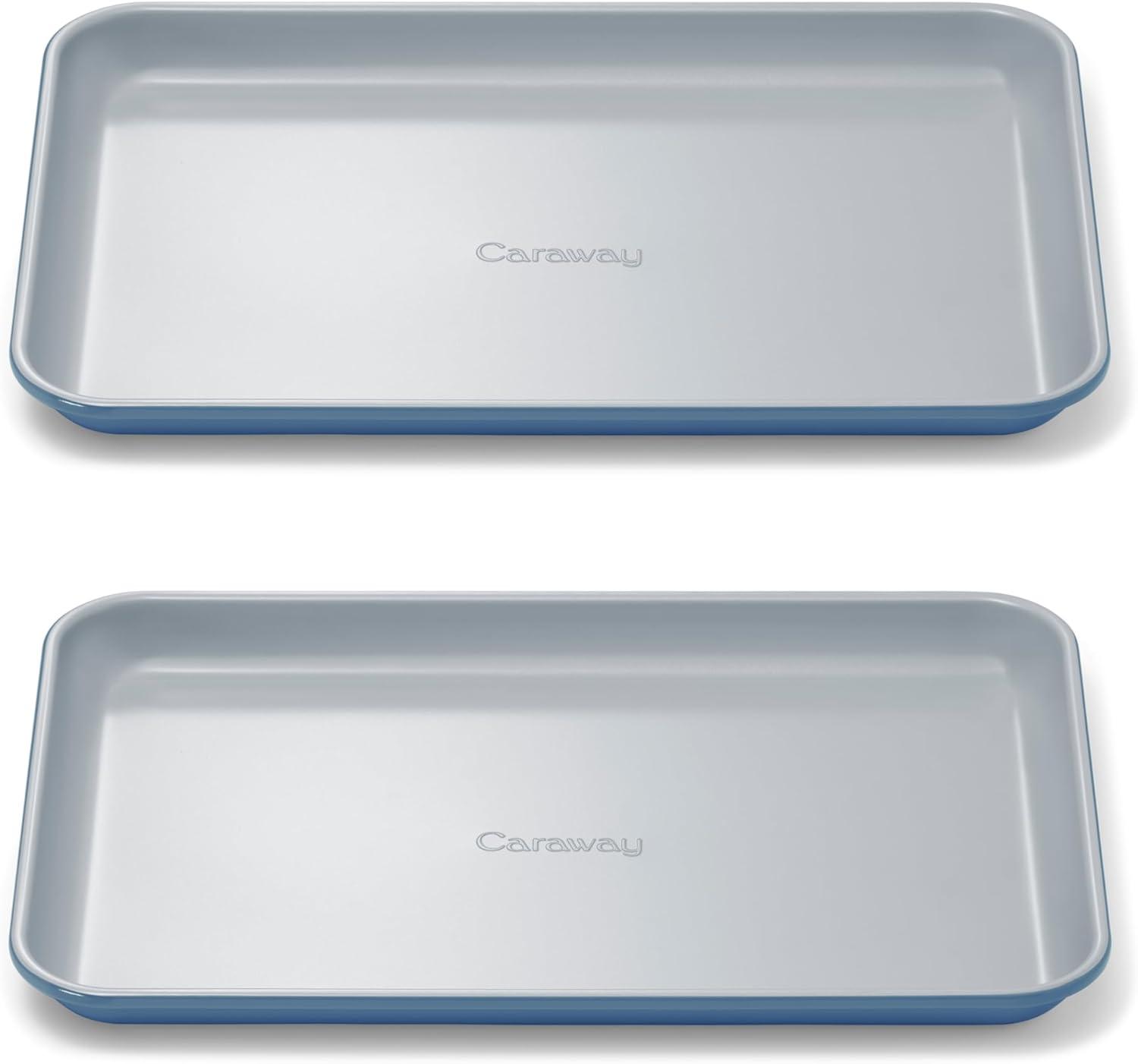 imageCaraway NonStick Ceramic Baking Sheet Naturally Slick Ceramic Coating NonToxic PTFE amp PFOA Free Perfect for Baking Roasting and More Large 18 x 13 GraySlate