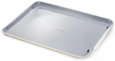 imageCaraway NonStick Ceramic Baking Sheet Naturally Slick Ceramic Coating NonToxic PTFE amp PFOA Free Perfect for Baking Roasting and More Large 18 x 13 GrayCream