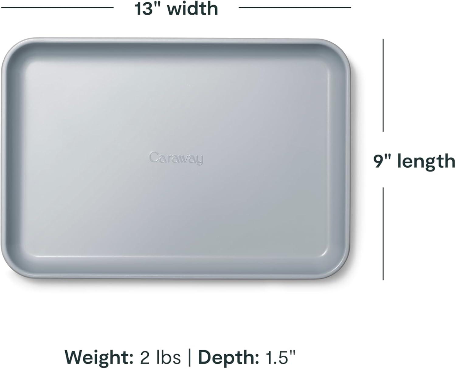 imageCaraway NonStick Ceramic Baking Sheet Naturally Slick Ceramic Coating NonToxic PTFE amp PFOA Free Perfect for Baking Roasting and More Large 18 x 13 GrayPerracotta