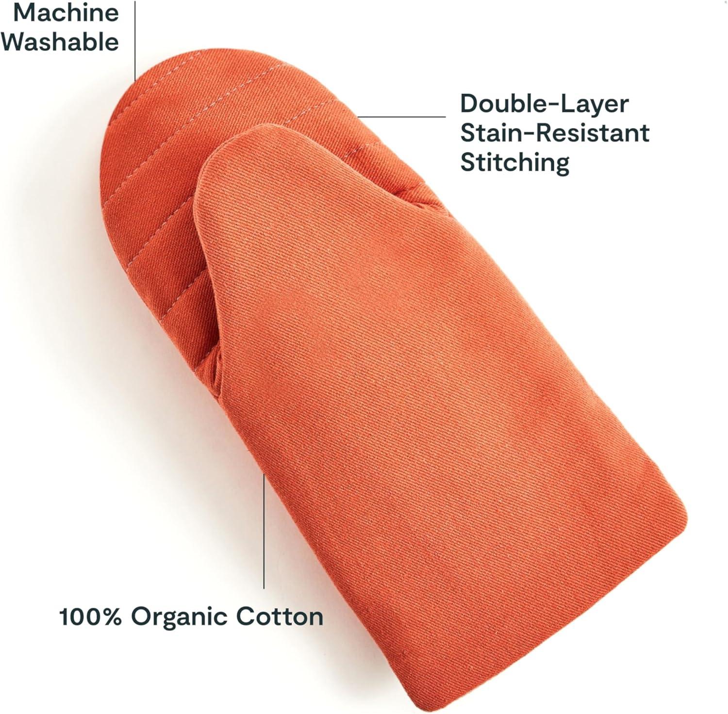 imageCaraway Oven Mitts 100 Organic Cotton Oven Mitt DoubleLayer amp StainResistant Stitching Safe Handling of Hot Kitchenware Set of 2 CreamPerracotta