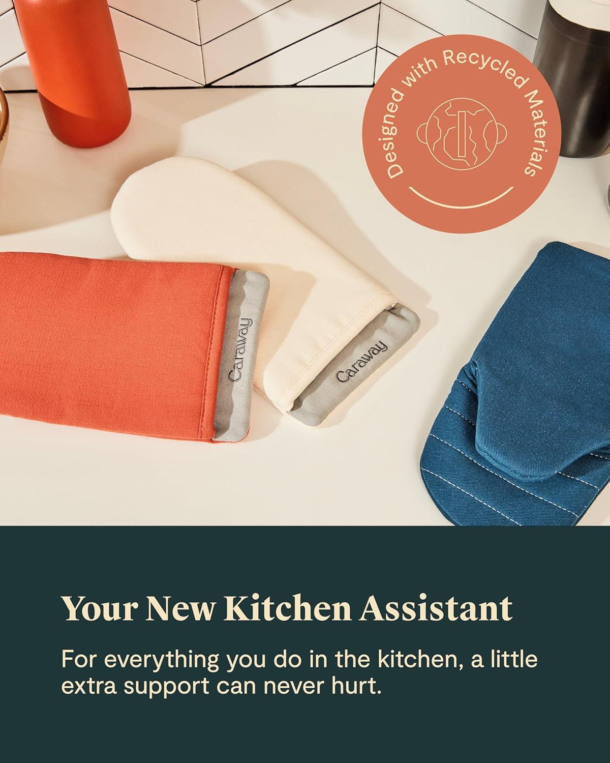 imageCaraway Oven Mitts 100 Organic Cotton Oven Mitt DoubleLayer amp StainResistant Stitching Safe Handling of Hot Kitchenware Set of 2 CreamPerracotta