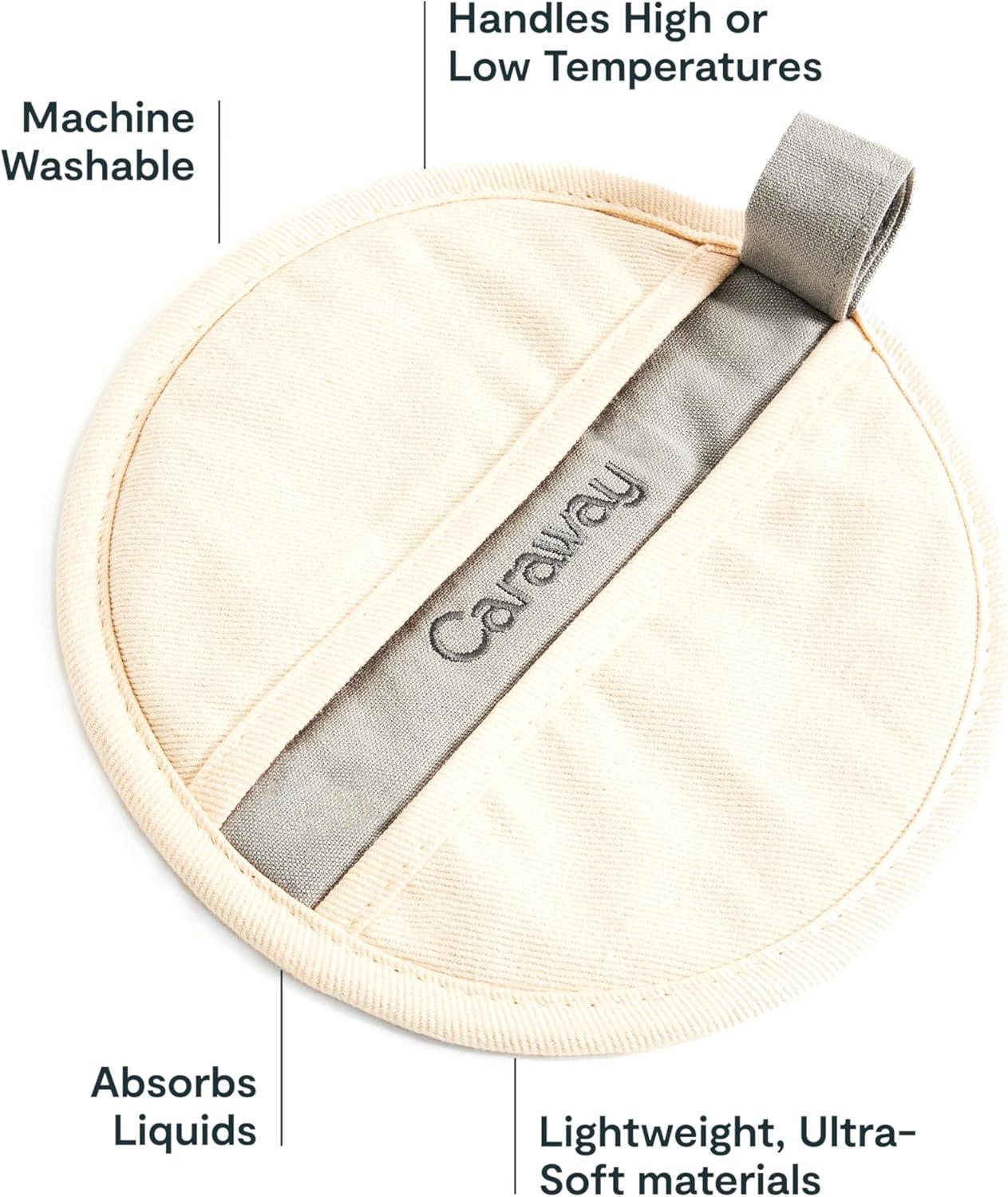imageCaraway Pot Holders 100 Organic Cotton Pot Holder DoubleLayer Stain Resistant Stitching Resists High Heat amp Low Cold Temperatures Machine Washable CreamCream
