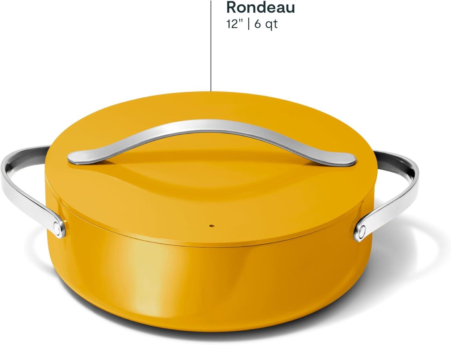 imageCaraway Rondeau 6 Qt NonStick Pan with Lid Free From Forever Chemicals Perfect for Searing Braising amp Roasting CreamMarigold